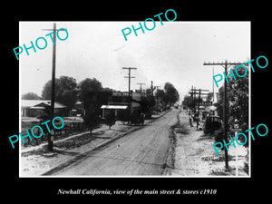 OLD LARGE HISTORIC PHOTO OF NEWHALL CALIFORNIA, VIEW OF MAIN St & STORES c1910