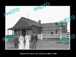 OLD LARGE HISTORIC PHOTO OF PRAIRIE VIEW TEXAS, THE TOWN POST OFFICE c1900