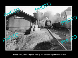 OLD LARGE HISTORIC PHOTO OF RAVEN ROCK WEST VIRGINIA, THE RAILROAD STATION c1930