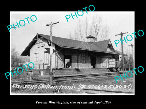 OLD LARGE HISTORIC PHOTO OF PARSONS WEST VIRGINIA, THE RAILROAD DEPOT c1930