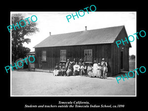 OLD LARGE HISTORIC PHOTO TEMECULA CALIFORNIA, VIEW OF THE INDIAN SCHOOL c1890