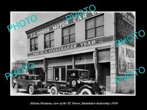 OLD LARGE HISTORIC PHOTO OF HELENA MONTANA, THE STUDEBAKER DEALERSHIP c1930