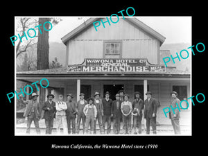 OLD LARGE HISTORIC PHOTO WAWONA CALIFORNIA, THE TOWN HOTEL & STORE c1910