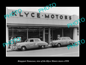 OLD LARGE HISTORIC PHOTO OF KINGSPORT TENNESSEE, THE KLYCE MOTORS STORE c1950