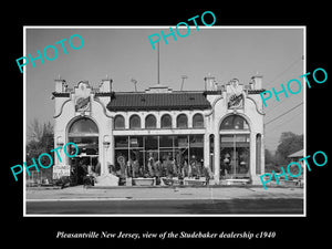 OLD LARGE HISTORIC PHOTO OF PLEASANTVILLE NEW JERSEY STUDEBAKER DEALERSHIP c1940