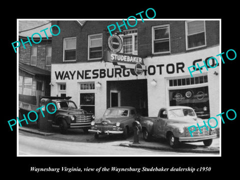 OLD LARGE HISTORIC PHOTO OF WAYNESBURG VIRGINIA, THE STUDEBAKER MOTOR Co c1950