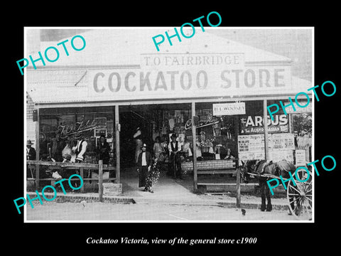 OLD LARGE HISTORIC PHOTO OF COCKATOO VICTORIA, VIEW OF THE GENERAL STORE c1900