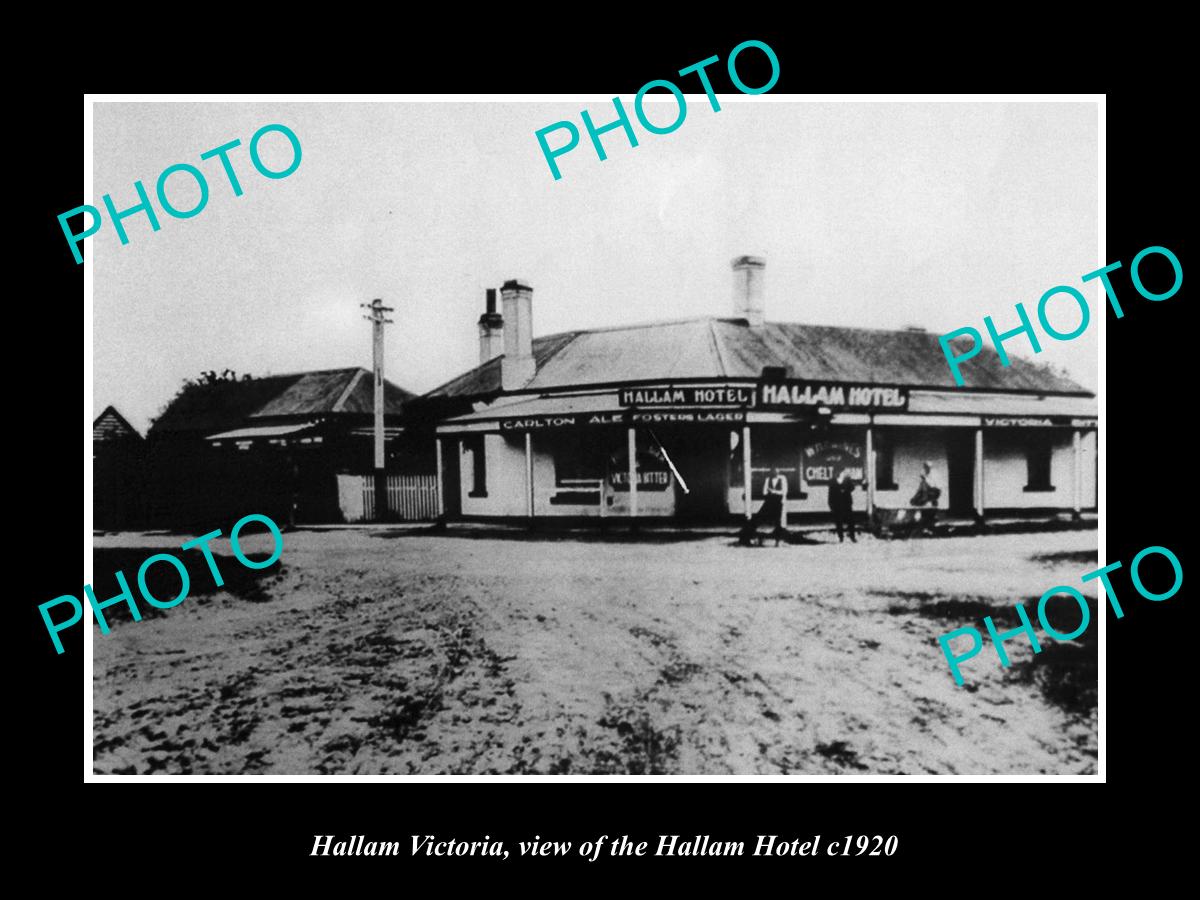 OLD LARGE HISTORIC PHOTO OF HALLAM VICTORIA, VIEW OF THE HALLAM HOTEL c1920