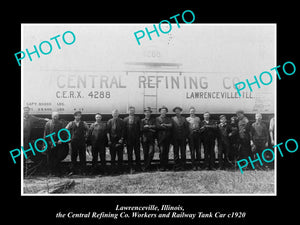 OLD LARGE HISTORIC PHOTO OF LAWRENCEVILLE ILLINOIS, THE CENTRAL REFINING Co 1920