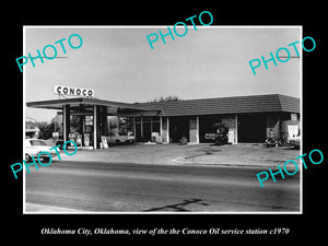 OLD LARGE HISTORIC PHOTO OF OKLAHOMA CITY, THE CONCO OIL GAS STATION c1970 2