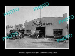 OLD LARGE HISTORIC PHOTO OF NEWHALL CALIFORNIA, THE FORD MOTOR GARAGE c1920