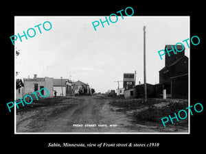 OLD LARGE HISTORIC PHOTO OF SABIN MINNESOTA, THE MAIN STREET & STORES c1910