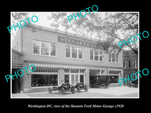 OLD LARGE HISTORIC PHOTO OF WASHINGTON DC, VIEW OF THE STEUARTS FORD GARAGE 1920