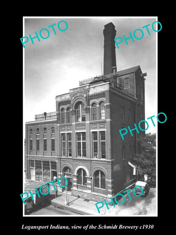 OLD LARGE HISTORIC PHOTO OF LOGANSPORT INDIANA, THE SCHMIDT BREWERY c1930