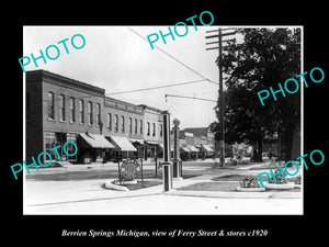 OLD LARGE HISTORIC PHOTO OF BERRIEN SPRINGS MICHIGAN, VIEW OF FERRY St c1920 2