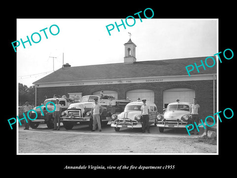 OLD LARGE HISTORIC PHOTO OF ANNANDALE VIRGINIA, THE FIRE DEPARTMENT STATION 1955