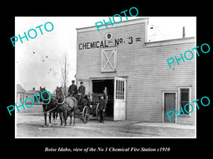 OLD LARGE HISTORIC PHOTO OF BOISE IDAHO, THE No 3 CHEMICAL FIRE STATION c1910