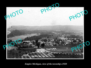 OLD LARGE HISTORIC PHOTO OF EMPIRE MICHIGAN, VIEW OF THE TOWNSHIP c1920