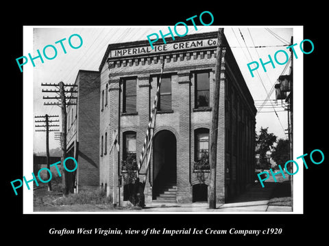 OLD LARGE HISTORIC PHOTO OF GRAFTON WEST VIRGINIA, IMPERIAL ICE CREAM Co c1920