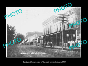 OLD LARGE HISTORIC PHOTO OF LACLEDE MISSOURI, VIEW OF MAIN STREET & STORES c1900