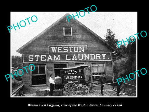 OLD LARGE HISTORIC PHOTO OF WESTON WEST VIRGINIA, THE WESTON STEAM LAUNDRY c1900