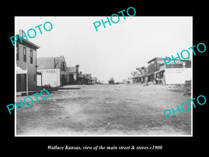 OLD LARGE HISTORIC PHOTO OF WALLACE KANSAS, VIEW OF THE CITY HALL c1900 1