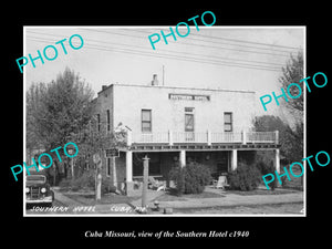 OLD LARGE HISTORIC PHOTO OF CUBA MISSOURI, VIEW OF THE SOUTHERN HOTEL c1940