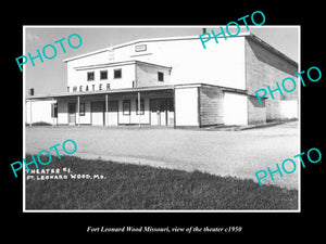 OLD LARGE HISTORIC PHOTO OF FORT LEONARD WOOD MISSOURI, THE THEATER c1950