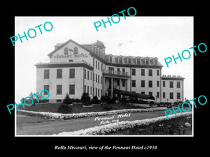 OLD LARGE HISTORIC PHOTO OF ROLLA MISSOURI, VIEW OF THE PENNANT HOTEL c1930