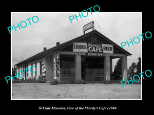 OLD LARGE HISTORIC PHOTO OF St CLAIR MISSOURI, VIEW OF THE SHARDY CAFE c1940