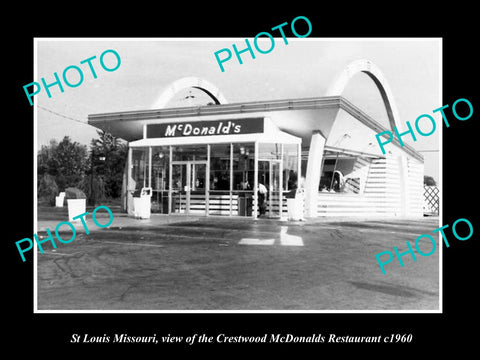 OLD HISTORIC PHOTO OF St LOUIS MISSOURI, CRESTWOOD McDONALD RESTAURANT c1960 1