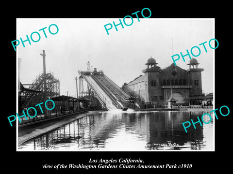 OLD LARGE HISTORIC PHOTO OF LOS ANGELES CALIFORNIA, CHUTES AMUSEMENT PARK c1910