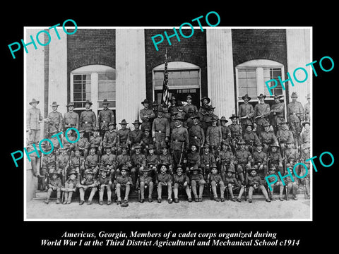 OLD LARGE HISTORIC PHOTO AMERICUS GEORGIA, THE WWI ARMY CADET CORPS c1914