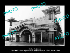 OLD LARGE HISTORIC PHOTO OF VENICE BEACH CALIFORNIA, VIEW OF THE AQUARIUM c1910