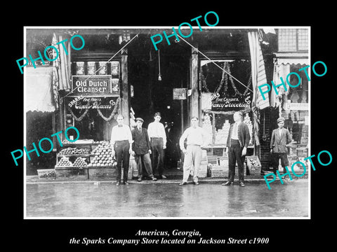 OLD LARGE HISTORIC PHOTO AMERICUS GEORGIA, THE SPARKS COMPANY STORE c1900