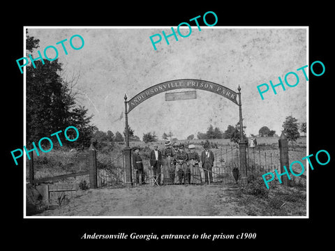 OLD LARGE HISTORIC PHOTO ANDERSONVILLE GEORGIA, THE PRISON ENTRANCE c1900