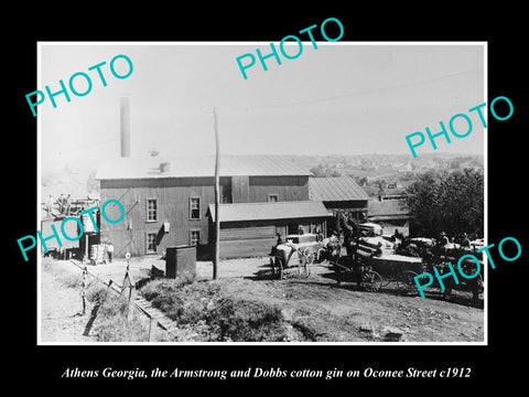 OLD LARGE HISTORIC PHOTO ATHENS GEORGIA, THE ARMSTRONG & DOBBS COTTON GIN c1912