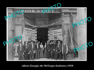 OLD LARGE HISTORIC PHOTO ATHENS GEORGIA, THE McGREGOR BOOK STORE c1910