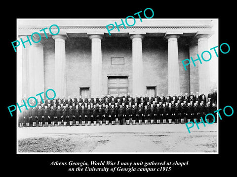 OLD LARGE HISTORIC PHOTO ATHENS GEORGIA, THE WWI US NAVY UNIT c1915