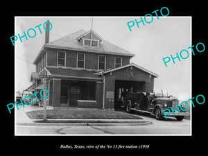 OLD LARGE HISTORIC PHOTO OF DALLAS TEXAS, THE FIRE DEPARTMENT No 1 STATION c1950