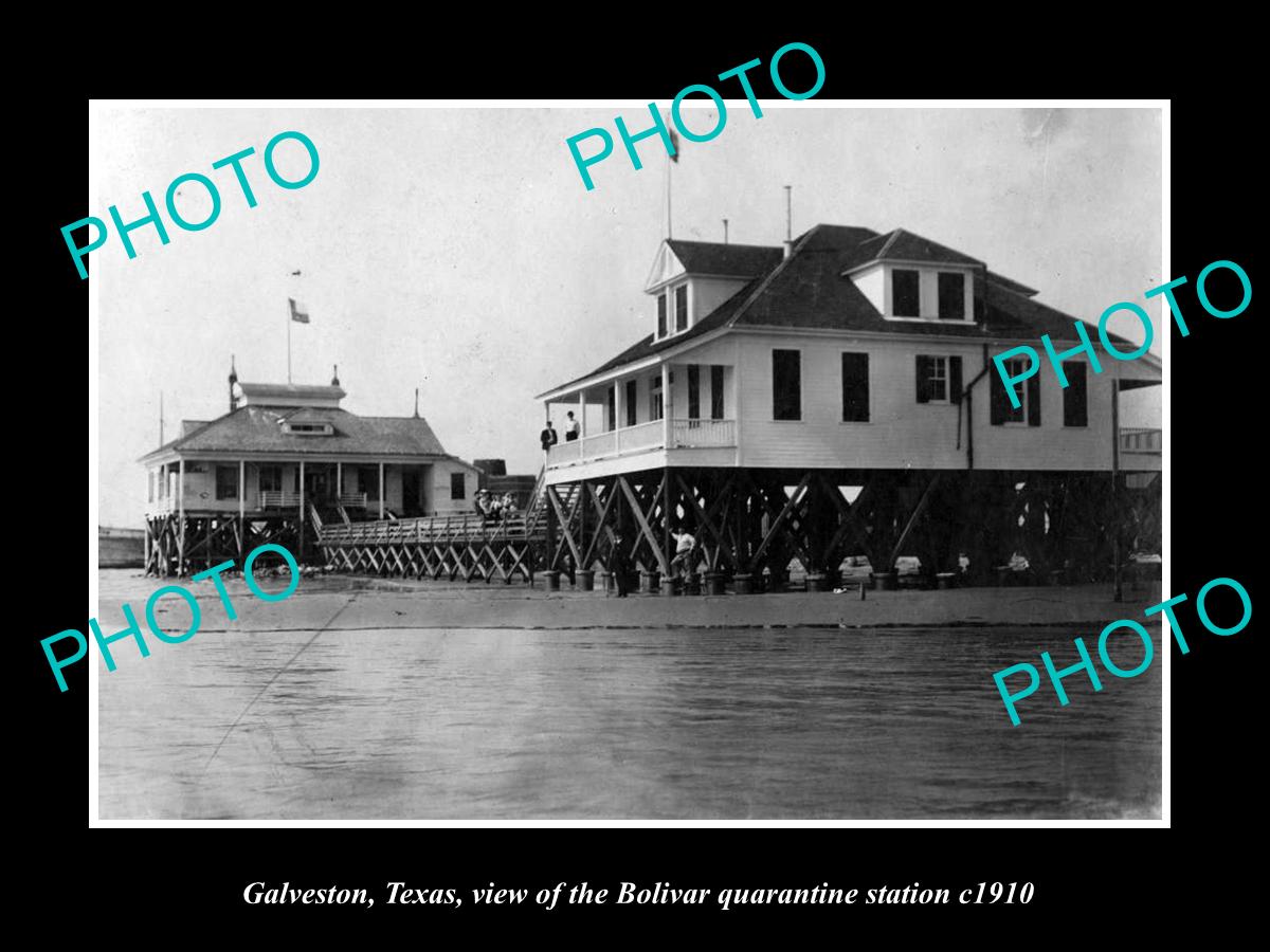 OLD LARGE HISTORIC PHOTO OF GALVESTON TEXAS, THE BOLIVAR QUARANTINE STATION 1910