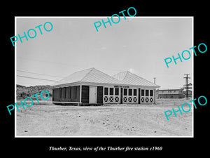 OLD LARGE HISTORIC PHOTO OF THURBER TEXAS, THE FIRE DEPARTMENT STATION c1960