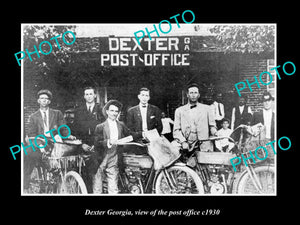 OLD LARGE HISTORIC PHOTO OF DEXTER GEORGIA, VIEW OF THE POST OFFICE c1930