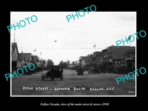 OLD LARGE HISTORIC PHOTO OF FALLON NEVADA, THE MAIN STREET & STORES c1930 2