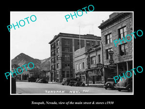 OLD LARGE HISTORIC PHOTO OF TONOPAH NEVADA, THE MAIN STREET & STORES c1930