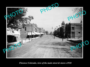 OLD LARGE HISTORIC PHOTO OF FLORENCE COLORADO, THE MAIN STREET & STORES c1910