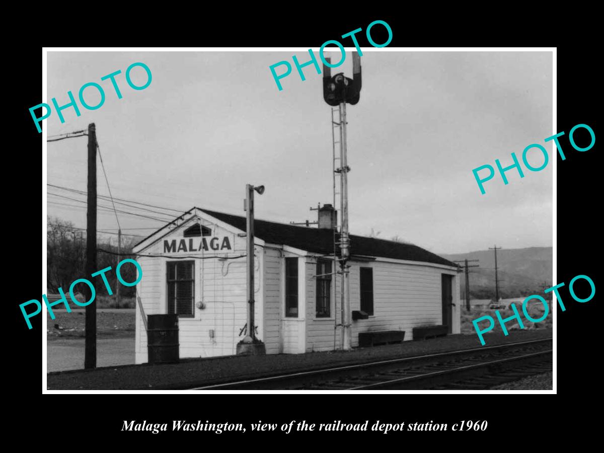 OLD LARGE HISTORIC PHOTO OF MAGALA WASHINGTON, THE RAILROAD DEPOT STATION c1960