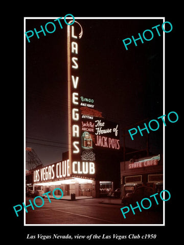 OLD LARGE HISTORIC PHOTO OF LAS VEGAS NEVADA, VIEW OF THE LAS VEGAS CLUB c1950