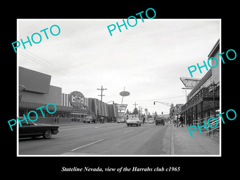 OLD LARGE HISTORIC PHOTO OF STATELINE NEVADA, VIEW OF THE HURRAH CLUB c1965