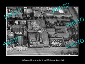 OLD LARGE HISTORIC PHOTO OF MELBOURNE VICTORIA, AERIAL VIEW OF THE GAOL c1910